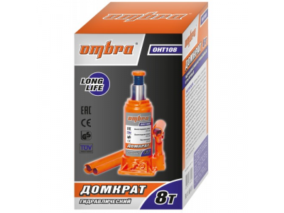 Домкрат гидравлический бутылочный 8 т. , Ombra OHT108