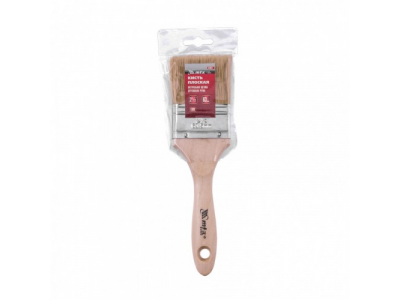 Кисть плоская "Евро" 2,5", натуральная щетина, деревянная ручка Mtx