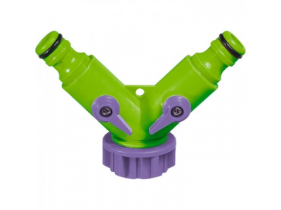 Разветвитель 2- х канальный, регулируемый, со штуцерами// PALISAD