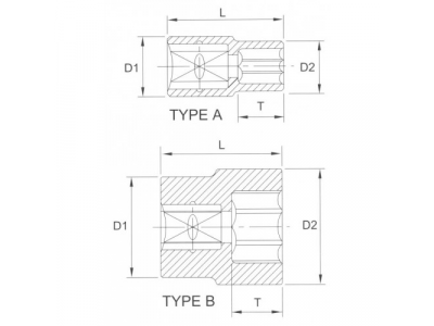 Головка торцевая 6гр. 3/8" 12мм от LICOTA Головка торцевая 6гр. 3/8" 12мм