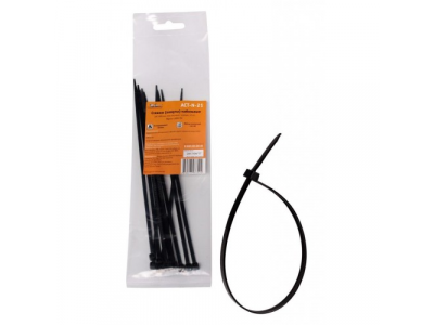 Стяжки (хомуты) кабельные 3,6*200 мм, пластиковые, черные, 10 шт.